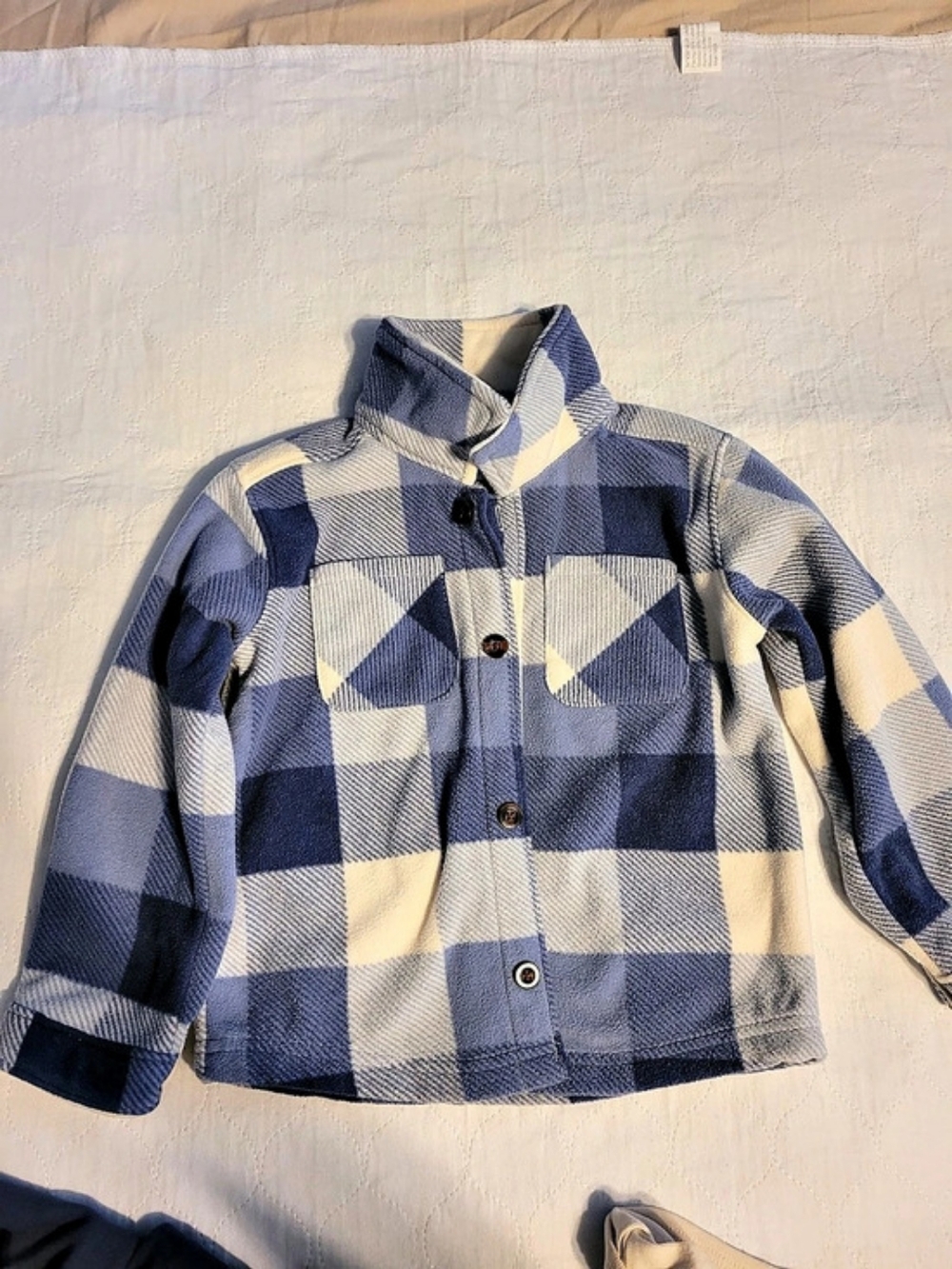 Carter's Baby 3M Blue & Cream Plaid Matching Set